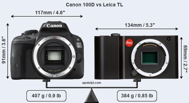 Size Canon 100D vs Leica TL