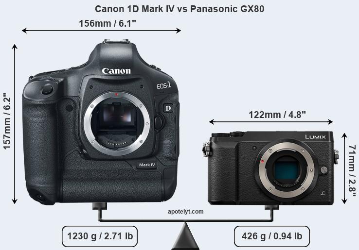 Size Canon 1D Mark IV vs Panasonic GX80