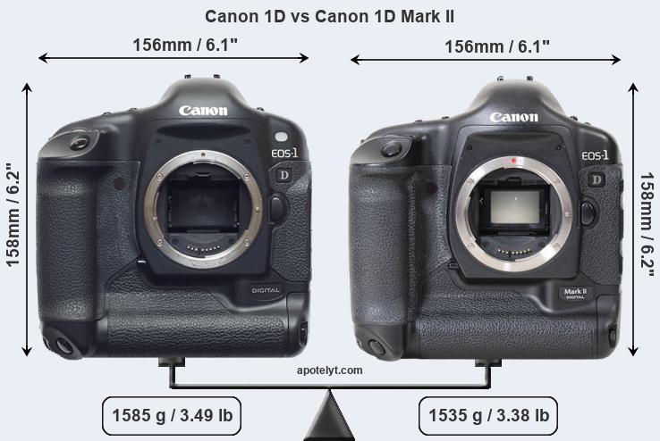 Size Canon 1D vs Canon 1D Mark II