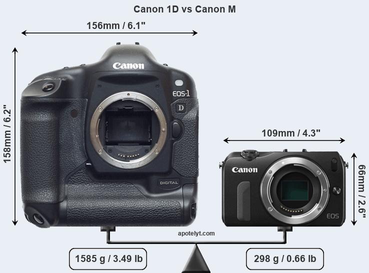 Size Canon 1D vs Canon M