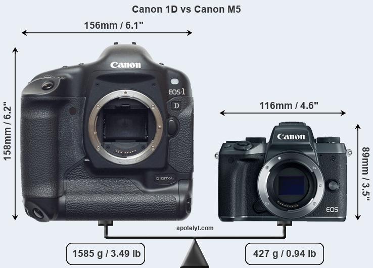 Size Canon 1D vs Canon M5