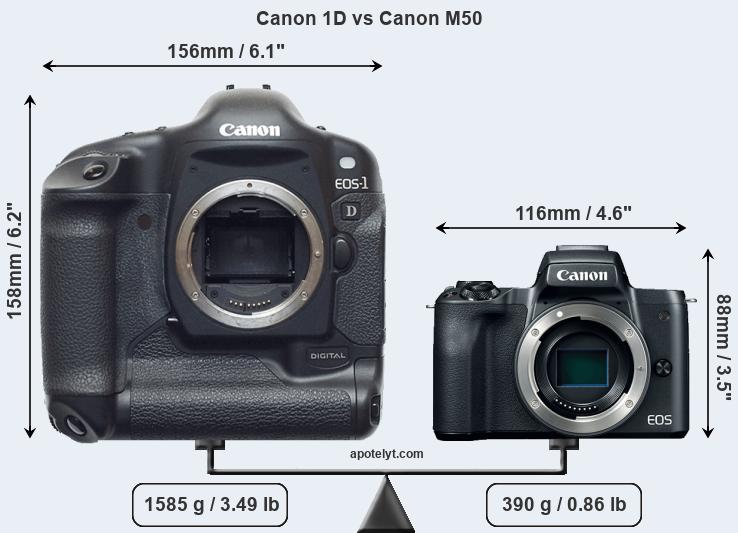 Size Canon 1D vs Canon M50