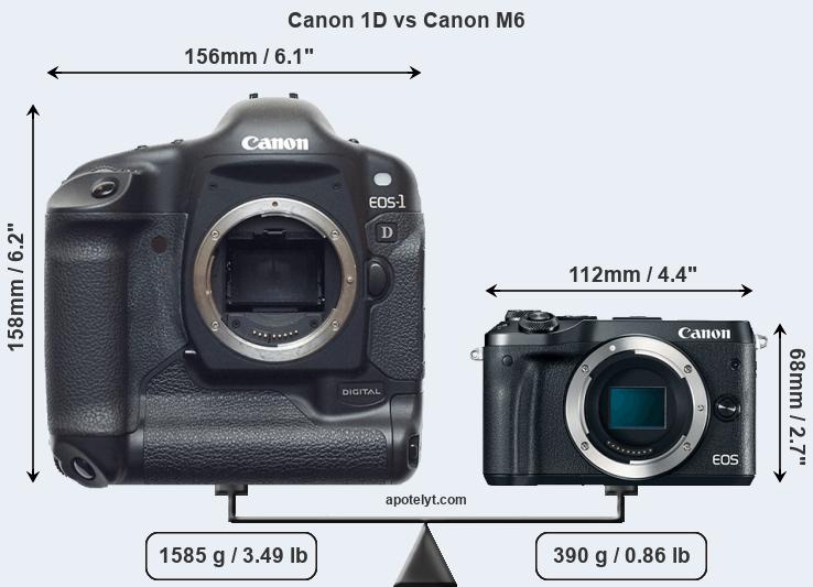 Size Canon 1D vs Canon M6