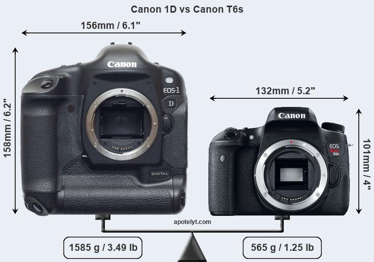 Size Canon 1D vs Canon T6s