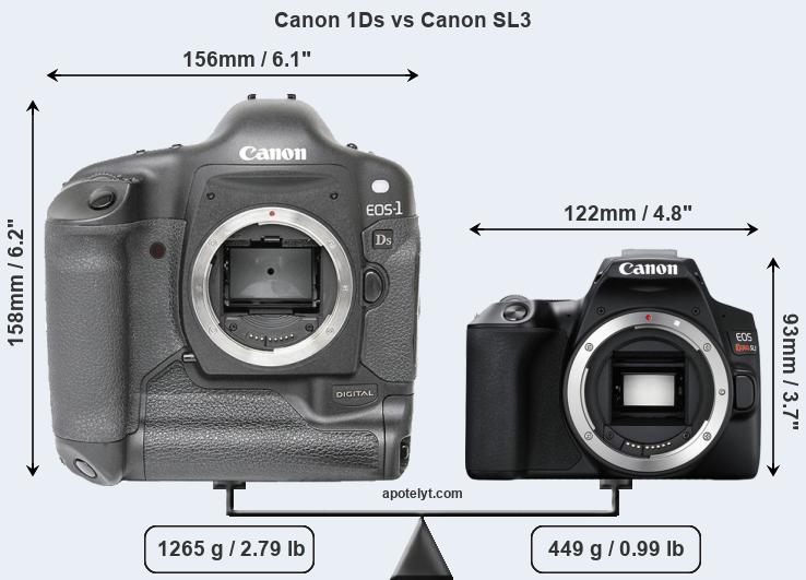 Size Canon 1Ds vs Canon SL3