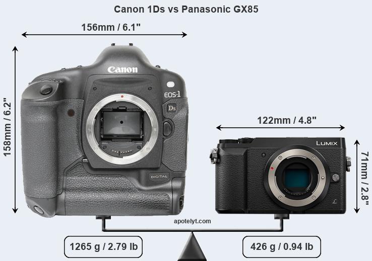 Size Canon 1Ds vs Panasonic GX85
