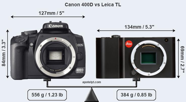 Size Canon 400D vs Leica TL