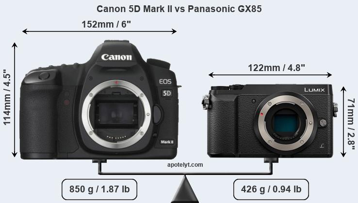 Size Canon 5D Mark II vs Panasonic GX85