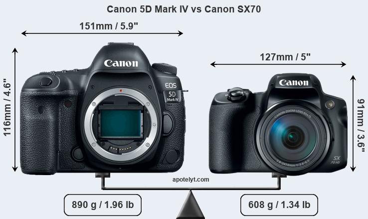 Size Canon 5D Mark IV vs Canon SX70
