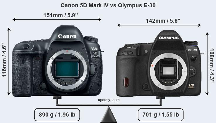 Size Canon 5D Mark IV vs Olympus E-30
