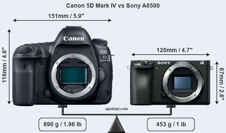 Size Canon 5D Mark IV vs Sony A6500
