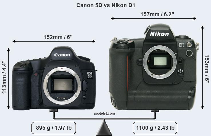 Size Canon 5D vs Nikon D1
