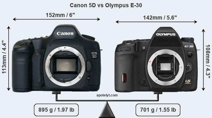 Size Canon 5D vs Olympus E-30
