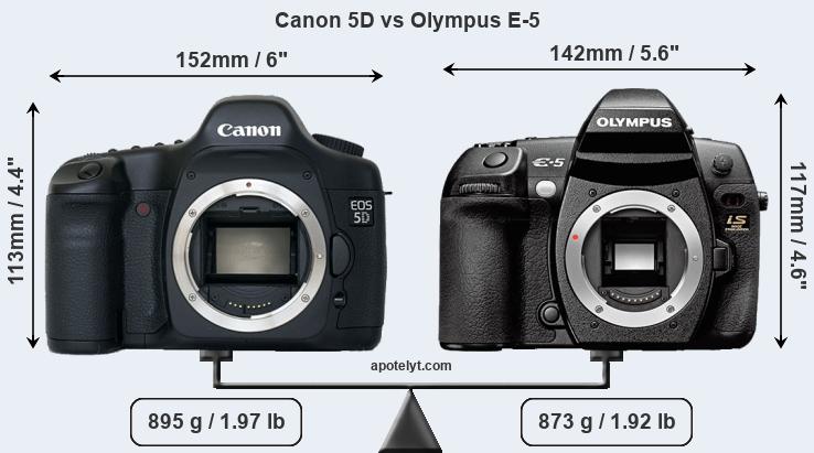 Size Canon 5D vs Olympus E-5
