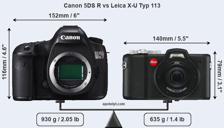 Size Canon 5DS R vs Leica X-U Typ 113