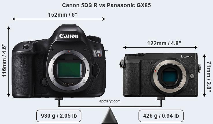 Size Canon 5DS R vs Panasonic GX85