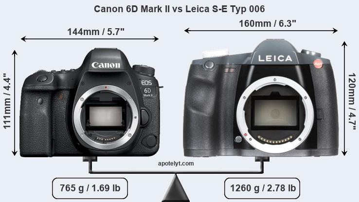 Size Canon 6D Mark II vs Leica S-E Typ 006