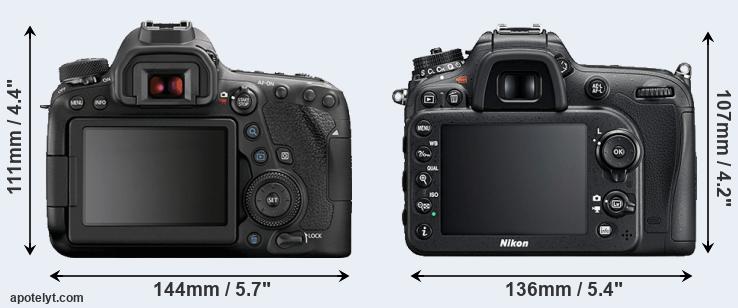 Comparison 6D Mark II or D7200 rear