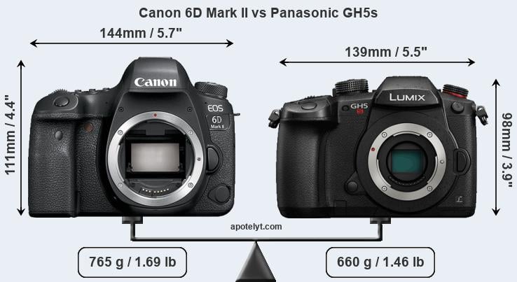 Size Canon 6D Mark II vs Panasonic GH5s
