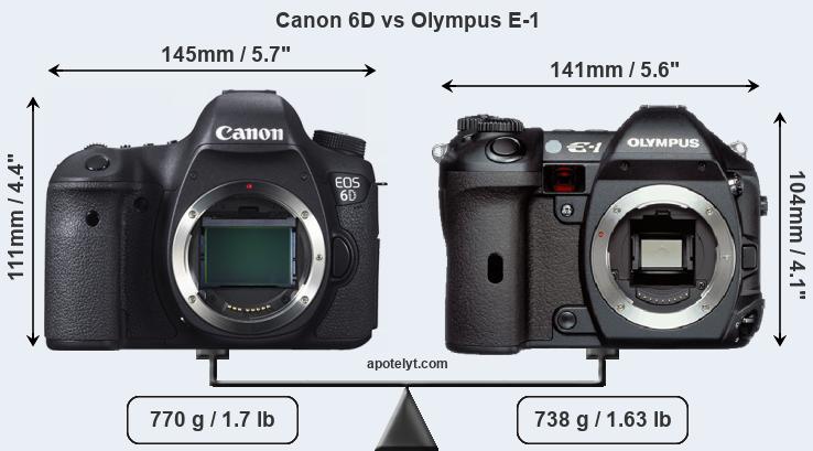 Size Canon 6D vs Olympus E-1
