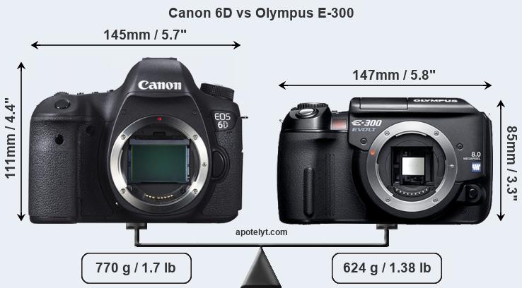 Size Canon 6D vs Olympus E-300