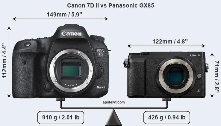 Size Canon 7D II vs Panasonic GX85