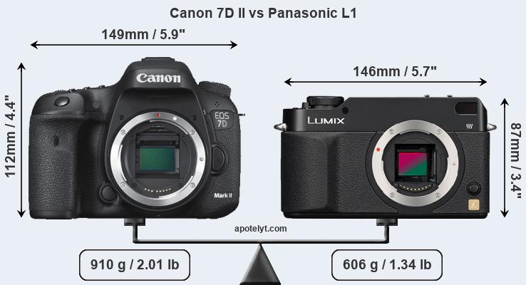 Size Canon 7D II vs Panasonic L1