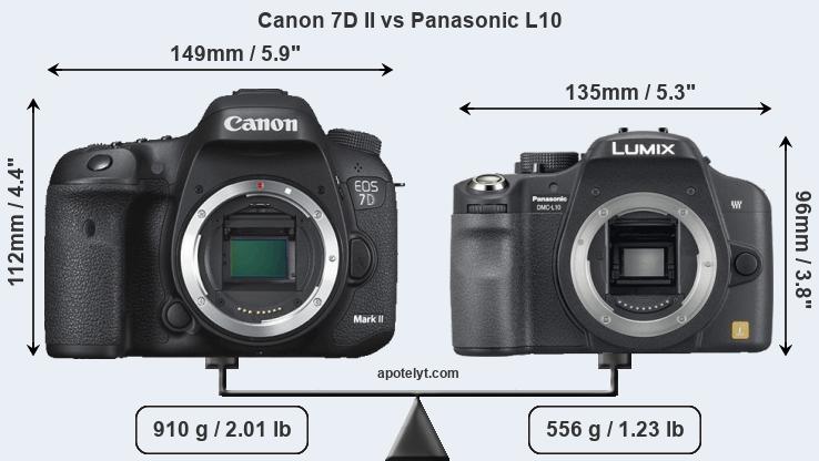 Size Canon 7D II vs Panasonic L10