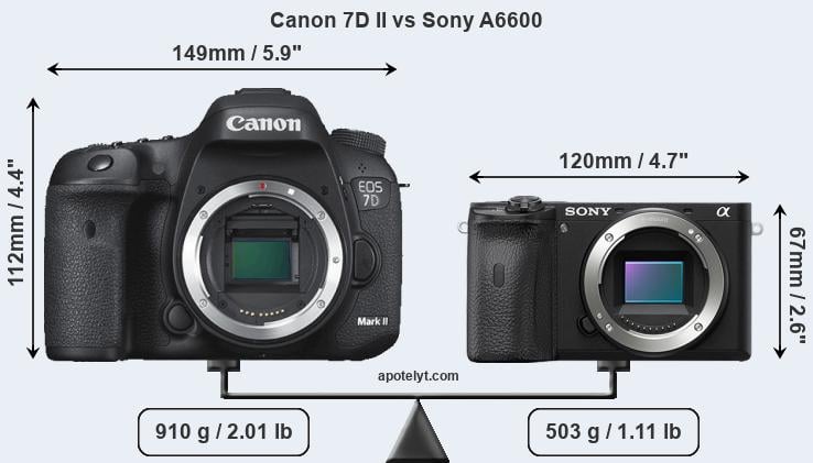 Size Canon 7D II vs Sony A6600