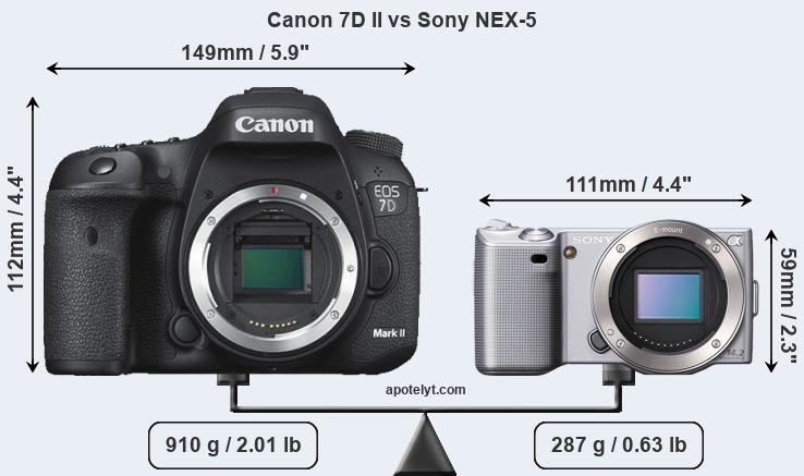 Size Canon 7D II vs Sony NEX-5