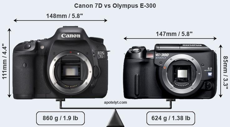 Size Canon 7D vs Olympus E-300