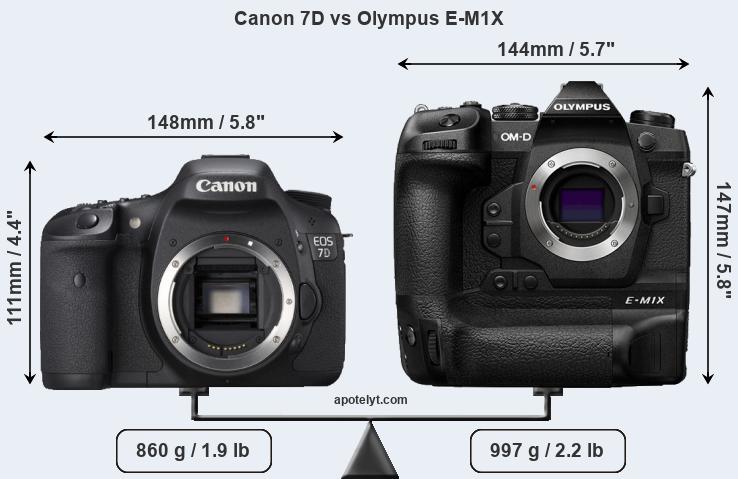 Size Canon 7D vs Olympus E-M1X