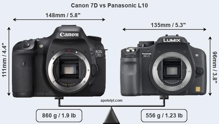 Size Canon 7D vs Panasonic L10