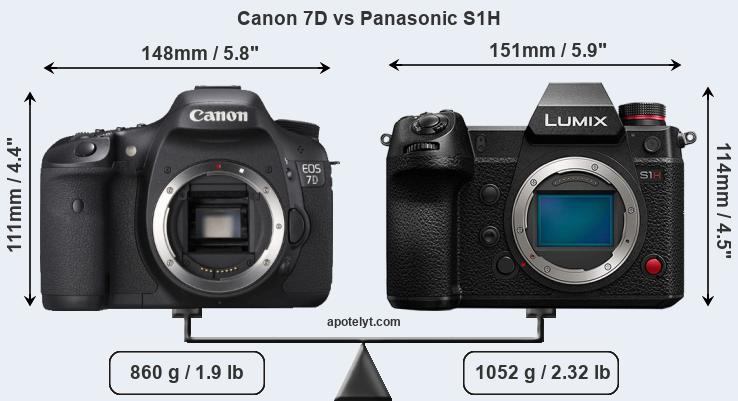 Size Canon 7D vs Panasonic S1H