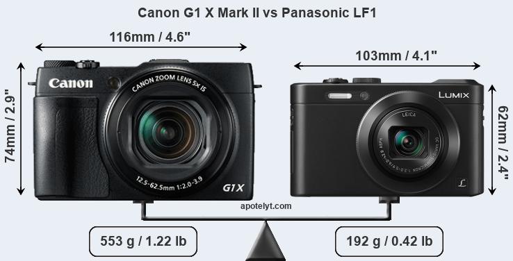 Size Canon G1 X Mark II vs Panasonic LF1
