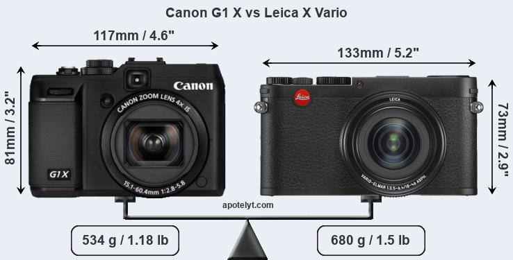 Size Canon G1 X vs Leica X Vario