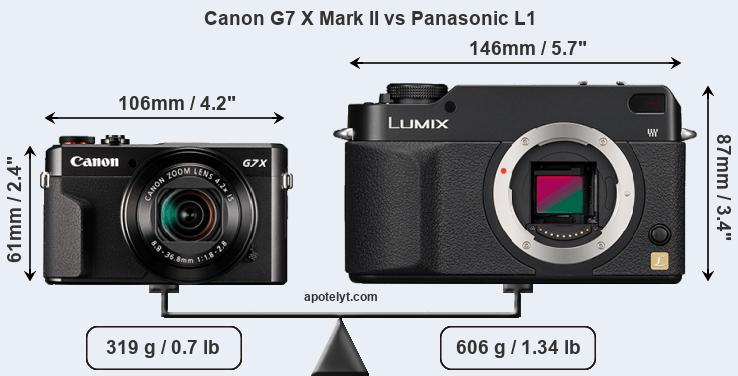 Size Canon G7 X Mark II vs Panasonic L1