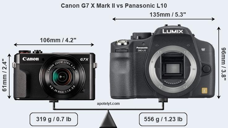 Size Canon G7 X Mark II vs Panasonic L10