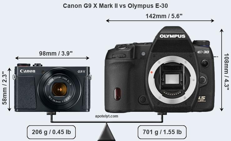 Size Canon G9 X Mark II vs Olympus E-30