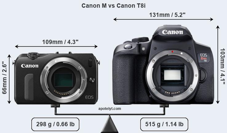 Size Canon M vs Canon T8i