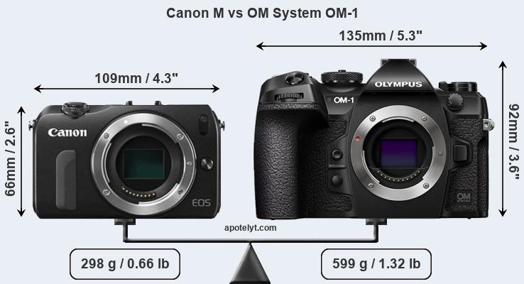 Size Canon M vs OM System OM-1