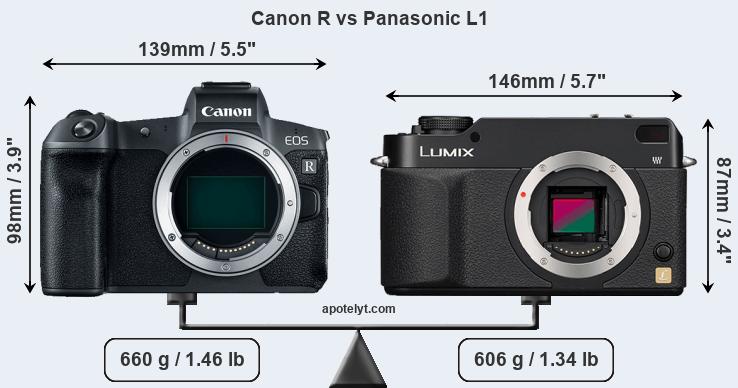 Size Canon R vs Panasonic L1