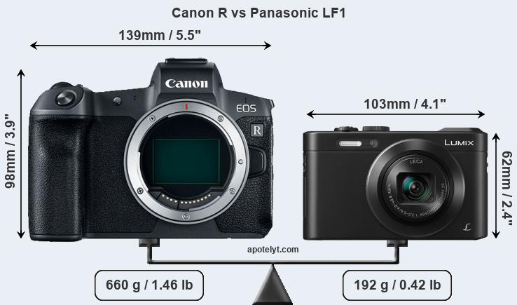 Size Canon R vs Panasonic LF1