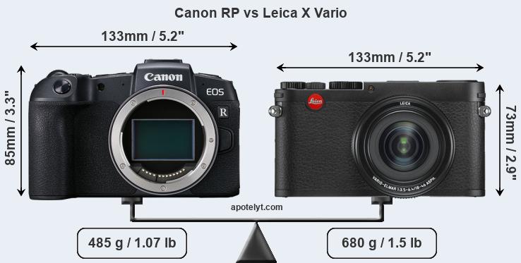 Size Canon RP vs Leica X Vario