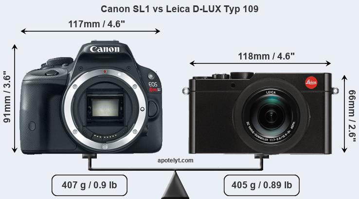 Size Canon SL1 vs Leica D-LUX Typ 109
