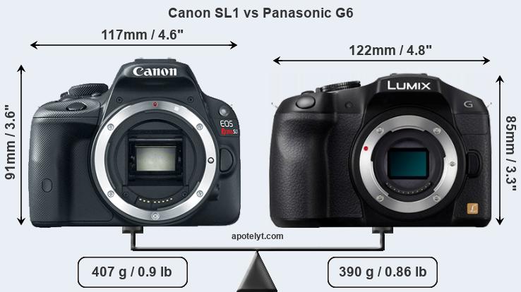 Size Canon SL1 vs Panasonic G6