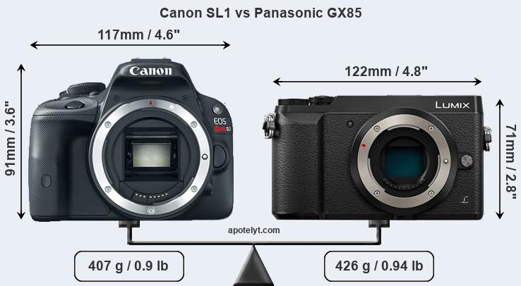 Size Canon SL1 vs Panasonic GX85