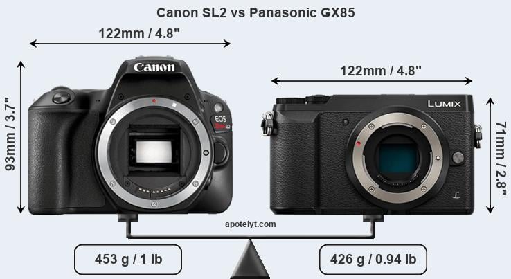 Size Canon SL2 vs Panasonic GX85