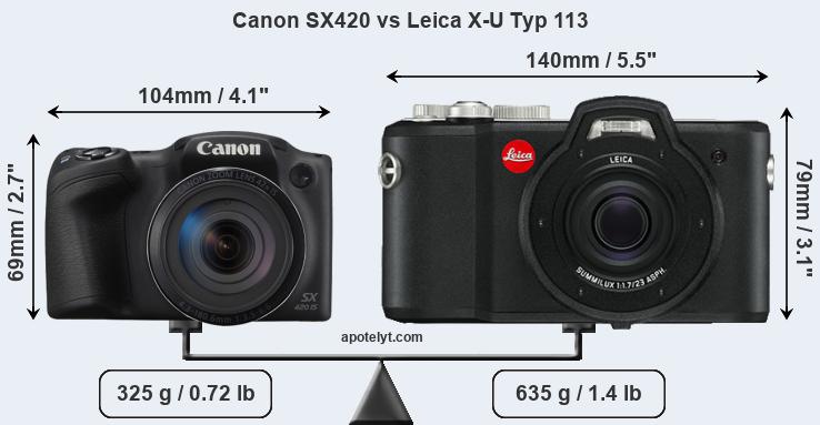Size Canon SX420 vs Leica X-U Typ 113