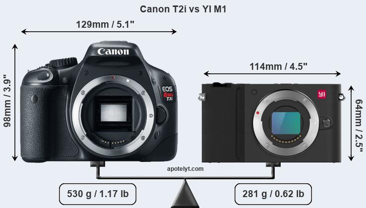 Size Canon T2i vs YI M1
